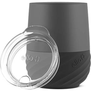 Ello Clink 12oz Vacuum Insulated Stainless Steel Wine Tumbler with Built-in Silicone Protection Coaster, Stemless Wine Cup, Coffee, Tea, Champaign, Cocktail