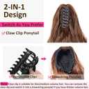 Ponytail Extension, 12 Inch Pony Tails Hair Extensions, Hold Securely, Tangle-Free,Curly Wavy Natural Looking Synthetic Claw Clip Ponytail Extension for Daily Use