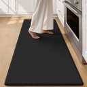 Color&Geometry Anti Fatigue Cushion Kitchen Mat for Floor -24"x59",Wide,Easy Clean, Water & Oil Proof, Anti Slip, Foam Rubber Runner Rug for Front Sink Comfort Standing,Black