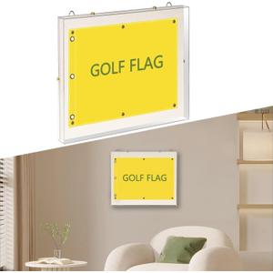 Clear Golf Flag Frames for 13'' x 17'' Golf Flag, Acrylic Boat Golf Garden Flags with Magnetic Mount, Banner Frame Shadow Boxes with Canvas Mat