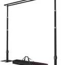 10x10ft Pipe and Drape Backdrop Stand, Double Crossbar, Heavy Duty Adjustable Background Frame with Metal Base for Parties Photography Wedding Photoshoot Decoration - Black