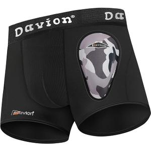 Davion Baseball Cup Youth Boys Underwear with Protective Athletic Cup for Boys, Soft Sports Protection for Baseball Football, 2-Pack Size M