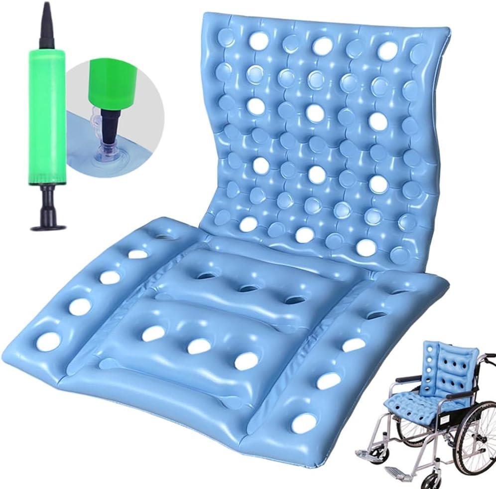 Inflatable Seat Cushion Anti-Decubitus Wheelchair Cushion, Breathable Backrest Air Cushion Bed Sore Cushion for Pressure Sores Pain Relief - Portable Travel Seat Cushion for Airplane/Car/Office
