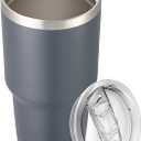 30 oz Tumbler with Lid Stainless Steel Tumblers Vacuum Insulated Cup Reusable Powder Coated Travel Mug Double Wall Leak Proof Portable Cups Keep Cold Drinks for 12 Hours, Gray, 1 Pack