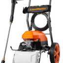 LawnMaster LT2100B Electric Pressure Washer 2300 PSI MAX 13 Amp 1.2 GPM CSA Certified with 5 Nozzles Powerful Storage Organization