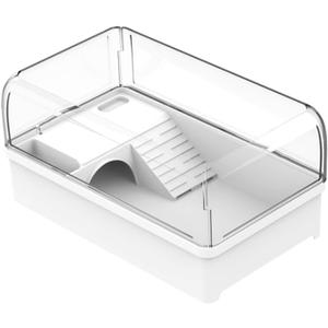 Flushbay Turtle Tank with Basking Platform Multi-Functional Areas Acrylic Turtle Aquarium Tank with 360 Panoramic View for Turtles, Crayfish Crab and Lizard (White) (Without Filter Layer)