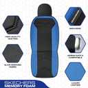 Skechers Memory Foam Seat Covers,Leather Car Seat Covers, Ultimate Comfort & Support Seat CoversFull Sets,Airbag Compatible, Automotive Universal Fit Most for SUVs, Vans, Sedans, Cars, Trucks,Blue
