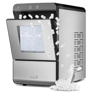 Gevi V2.0 Countertop Gemi Nugget Ice Maker with Viewing Window | Self-Cleaning Pebble Ice Machine | Open and Pour Water Refill | Stainless Steel Housing | 16.7''H Fits Under Wall Gevi V2.0 Countertop Gemi Nugget Ice Maker with Viewing Window | Self-Cleaning Pebble Ice Machine | Open and Pour Water Refill | Stainless Steel Housing | 16.7''H Fits Under Wall