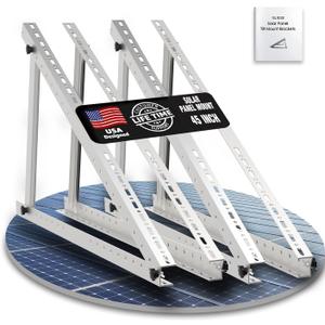 Solar Panel Mount Brackets, 2 Sets 45 inch with Foldable Tilt Legs, Suitable for 2-4pcs 180 200 300 400 500 Watt Solar Panel, Adjustable Mounting Brackets for Roof, RV, Boat, and Off-Grid