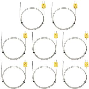 Yunsailing Type K Thermocouple Probe Tl1004 K Type Sensor Probes Metal Mini Connector Temperature Sensor for Meter in Temperature Range from 0 to 500 Celsius(8 Pcs)