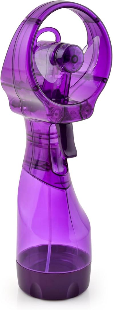 O2COOL Deluxe Handheld Battery Powered Water Misting Fan (Purple)