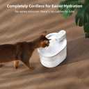 uahpet Cat Water Fountain, Wireless & Battery Operated 2L/67oz Pumpless Automatic Pet Fountain with Motion Sensor, Food-Grade ABS Tray, Easy to Clean Water Dispenser for Cats