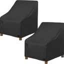 NettyPro Patio Chair Covers Waterproof Outdoor Furniture Swivel Recliner Rocking Lounge Deep Seat Cover, Fits up to 26"W x 28"D x 28"H, 2 Pack, Black