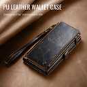Defencase for Galaxy S26 Ultra Case Wallet with RFID Blocking Card Holder for Women Men, PU Leather Magnetic Snap Flip Wrist Strap Zipper Wallet Phone Cases for Samsung Galaxy S26 Ultra 6.9", Coffee
