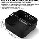 LYHOLKEER Air Fryer Silicone Liners for COSORI Air Fryer 9-in-1 5QT 5.8QT 6QT 6.8QT,2 Pcs Reusable Square Airfryer Liners for Ninja/Instant Pot Vortex Plus/Paris Hilton/Chefman/Cuisinart/Gourmia 6QT