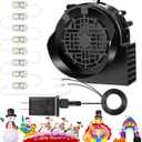 Replacement 1.5A Air Blower Fan for Inflatables, 8 Bright LED Light with Waterproof 2.0A Adapter, 12V Motor for Blow Up Yard Christmas Thanksgiving Outdoor Holiday Decorations (Large, Black)