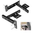 2 Pack Adjustable Headboard Brackets for Bed Base, Universal Metal Headboard Brackets kit for Bed Frame, Black Footboard Extension Kit