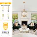 BONLICHT Gold Farmhouse Chandelier 6 Light Lantern Pendant Lighting