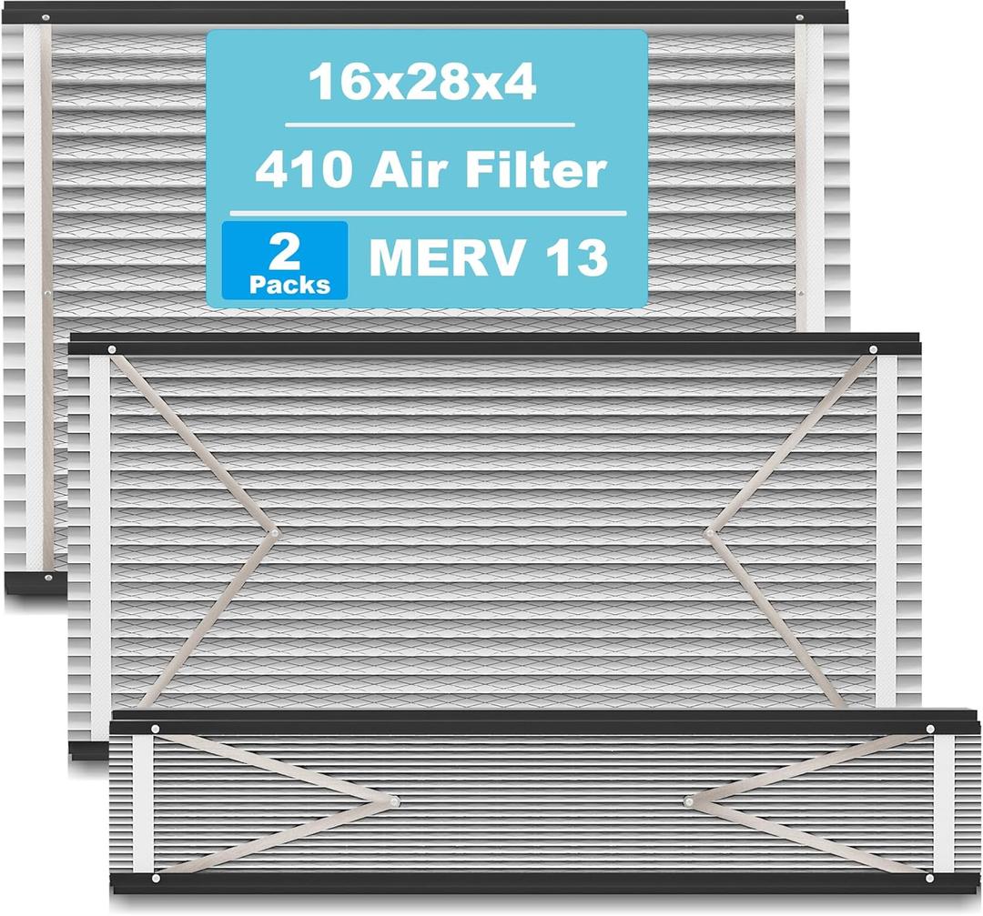 (2-Pack) 410 Replacement Filter Compatible with April-Aire Whole House Air Purifier 1410, 1610, 2410, 2416, 3410, 4400, MERV 10, 16 x 28 x 4 Air Filter Replacement
