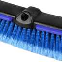 Car Wash Brush Head with Soft Bristle 10 Inch, Car Cleaning Brush with Protective Bumper for Cleaning Auto Cars Trucks RV Boat Deck (Blue) (1 Pack)