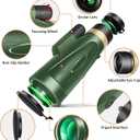Monocular Telescope 80x100 High Power with Smartphone Adapter Tripod, Wide Field Monoculars for Adults with BAK4 Prism & FMC Lens, for Bird Watching Hiking Camping Wildlife-Green