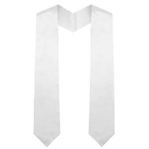 QEYMN Graduation Stole,Plain Graduation Sash,Graduation Stole Class of 2024 for Unisex Adults,Graduation Stole Sash for Academic and Choral 70" White Color