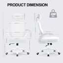 Ergonomic Office Chair,Ultra Thick Office Desk Chair with Adjustable Lumbar Support and Headrest,Spring Cushion,Rocking Function,Flip-up arms,Mesh Computer Chair for Home Office,White, 21.2" W x 20.5" D x 24.8" W x 24.8" D x 50.3" H