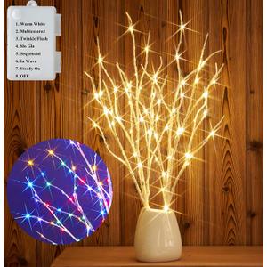 Hairui Lighted Birch Branches Battery Operated 70L 18IN Warm White and Multi Color Fairy Lights 8 Function for Halloween Home Christmas Decor Hairui Lighted Birch Branches Battery Operated 70L 18IN Warm White and Multi Color Fairy Lights 8 Function for Halloween Home Christmas Decor