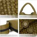 Large Woven Tote Bag for Women with Purse Fashion Shoulder Hobo Underarm Bags Woven Soft Vegan Leather Handbag