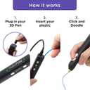 3Doodler Flow 3D Printing Pen for Teens, Adults & Creators Black, with Free Refill Filaments, Stencil Book & Guide, 3.1 x 10.74 x 4.44 inches