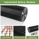 Tongmo Black Hardware Cloth, 1/2 inch 48'' x 50'Chicken Wire Fence, 19 Gauge Vinyl Coated Welded Cage Wire Mesh Roll Supports Poultry Netting Cage Garden Fence