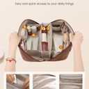 LOVEVOOK Travel Makeup Bag for Women, 2Pcs Large Capacity Cosmetic Organizer Bag, Waterproof PU Leather, Flat Open Portable Small Toiletry Pouch for Skincare, Brushes & Travel Essentials