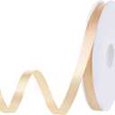 120 Yards Champagne Ribbon 3/8 Inch Thin Gold Satin Ribbon Craft Fabric Ribbons for Hair Bow Making Gift Wrapping Floral Bouquet Party Birthday Graduate Gift 2026 Decorations