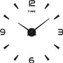 AILILIFE 3D DIY Wall Clock Decor Sticker Mirror Frameless Large DIY Wall Clock Kit for Home Living Room Bedroom Office Decoration (Black)