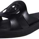 ONCAI Slides for Womens,Flat Dressy Square Toe Summer Beach Sandals for Woman with Comfortable Non-slip Rubber Soles Size 8