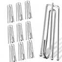 20 Pcs Stainless Steel Curtain Pleat Hook, Dveda Drapery Hooks Traverse Pleater, Curtain Pleater Tape Hooks, 4 Prongs Pinch Pleat Clips Hooks for Window Door Bathroom Curtain