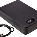 Amazon Basics Portable Security Case Lock Box Safe with Combination Lock for Documents, Valuables and Personal Items, XXL, Black