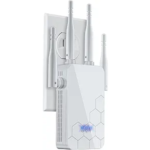 WiFi Extender Internet Booster, 10000 Sq.ft Long Range Repeater Wireless Routers Amplifier, Support More Network Devices at Home, Mesh WiFi 80% Faster, Broader Than Ever, 1 Tap Setup