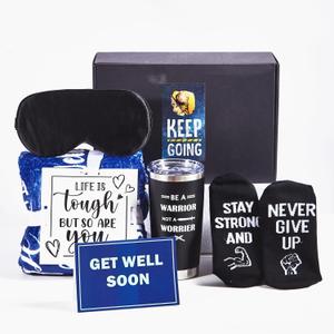 Get Well Soon Gifts Basket for Men, Chemo Care Package for Sick Friends, Thinking of You Feel Better Gifts After Surgery Cancer Chemo Box for Men Tumbler