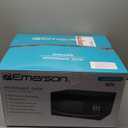 Emerson 0.9 Cu. Ft. Compact Countertop Microwave Oven with Touch Control, LED Display, 900W, 6 Auto Menus with Removable Glass Turntable and Child Safety Lock, MW9255W, White