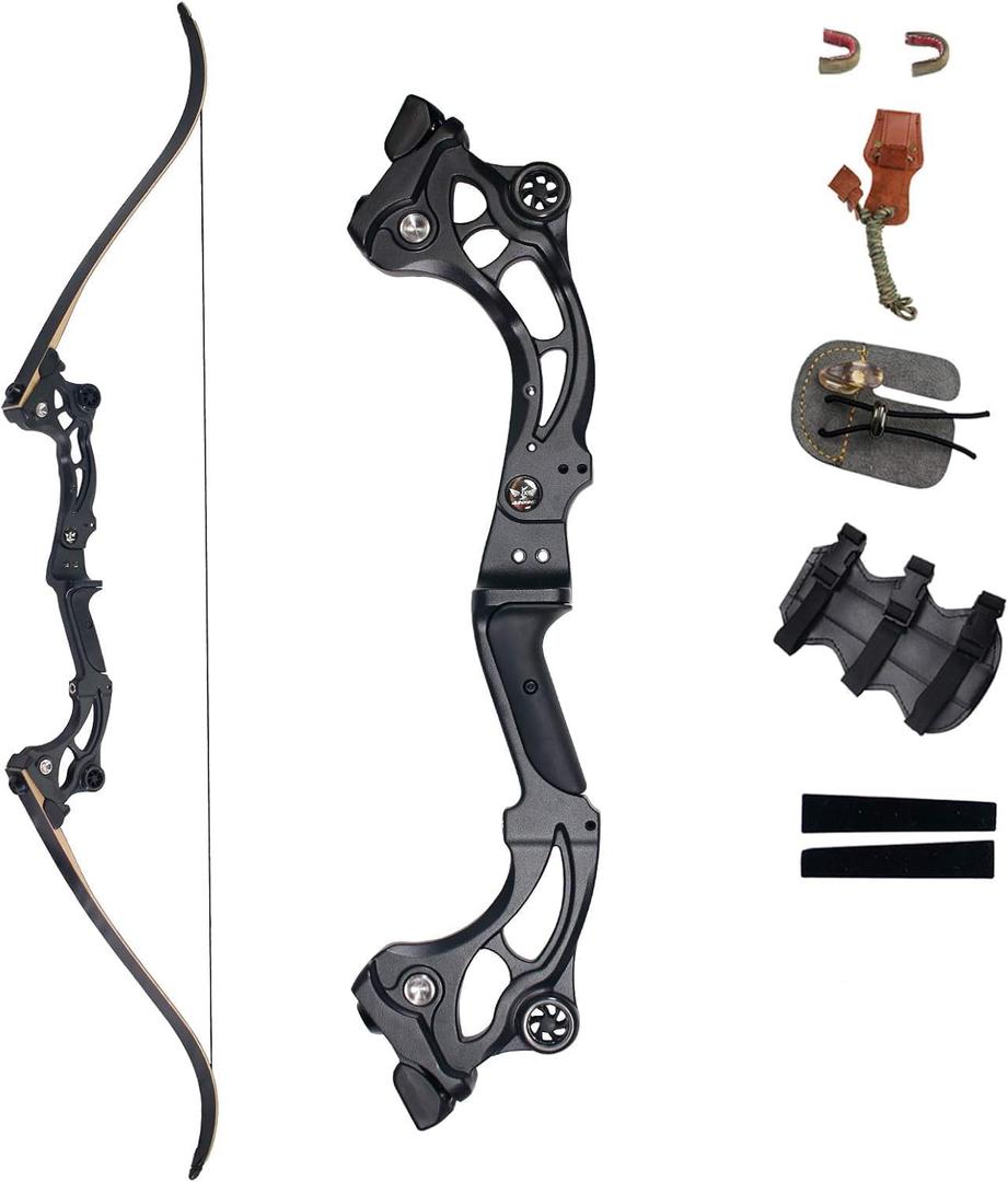 64" Takedown Recurve Bow Metal Riser 30-60Lbs Right Handed for Archery Hunting (45Lbs)