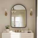 36"x24" Arched Bathroom Mirror - Modern Black Mirror for Wall with Rounded Corners, Bathroom Mirror for Vanity, Aluminum Alloy Framed Mirror - for Living Room, Bedroom, Cloakroom