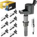 Set of 8 Ignition Coil Pack DG521 & Platinum SP509 Plugs for Ford F-150/250/350 Super Duty 4.6L/5.4L V8, 6.8L V10 - Replaces 3L1Z-12029-AA | Fits Mustang/Expedition