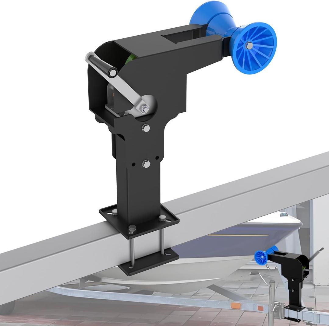 Heavy Duty Adjustable Boat Trailer Winch Stand with Towing Winch, Boat Winch Mount for 3" to 4" W x 4" H Trailer Tongue, Boat Trailer Winch Post for Boats with Bow in 14" to 22" H