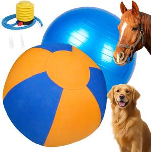 25 Inch Herding Ball for Dogs - Blue & Orange Two-Tone Color, Enhanced Bite-Resistant Herding Toy for Australian Shepherds, Border Collies, Durable Agility Training Ball for Medium & Large Breeds