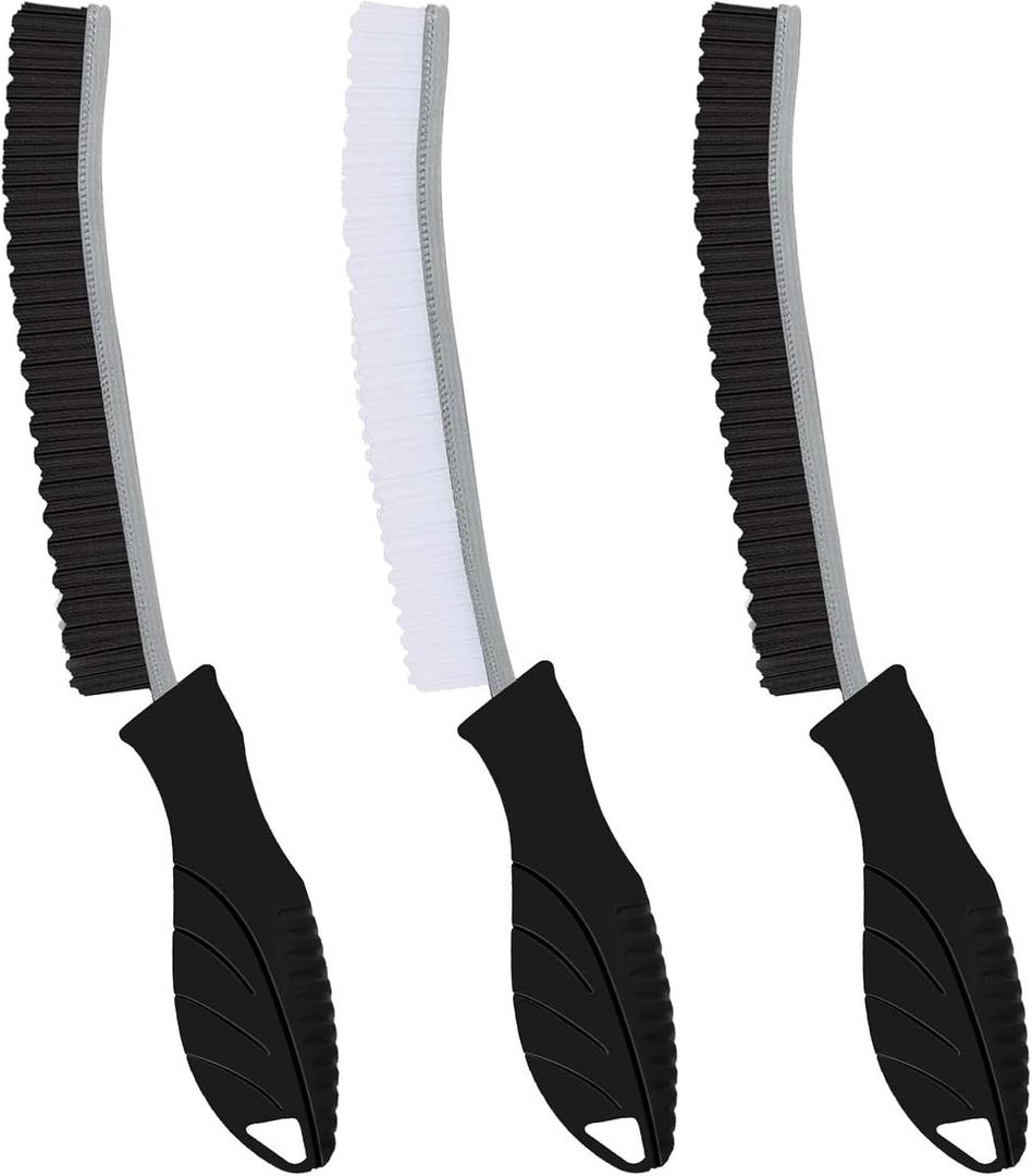 2 x Hard Bristle Crevice Cleaning Brushes for Household Use - 2025 New Thin Scrub Brush Set, Small Cleaner Tool for Narrow Spaces, Kitchen,Toilet, Bathroom,Window, Faucets, Car Gaps (Model 2)