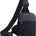 Crossbody Bag for Men Women Waterproof Sling Bag Casual Portable Chest Bag for Travel Workout Hiking Mini Sling Bag Black (Small)