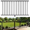 42 in. H x 6 ft. Heavy Duty BH Aluminum Straight Picket Railing, Porch and Deck Railing Kit Supports Up to 800 Lbs, IBC Compliant and Certified, AAMA2604 Powder Coating, Textured Black