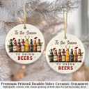4 x Funny Beer Ornament - Ceramic Ornaments Gifts for Beer Lovers - Tis The Season to Drink Beers