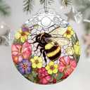Christmas Ornaments: Stained Glass Ornament, Christmas Tree Ornament, Hanging Ornaments for Home Decor & Xmas Tree Decorations  Exquisite Holiday Decor, Gifts & Holiday Present - Bee